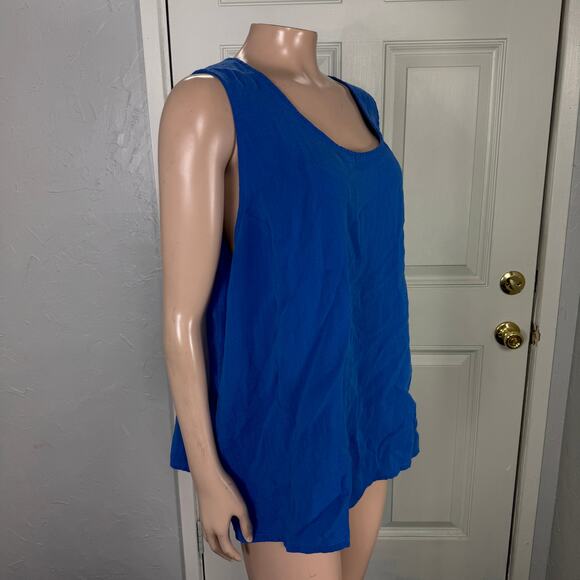 Fridaze Women's Shirt 1X Linen Lagenlook Bohemian Tank Top Solid Natural KK9 - Picture 4 of 6